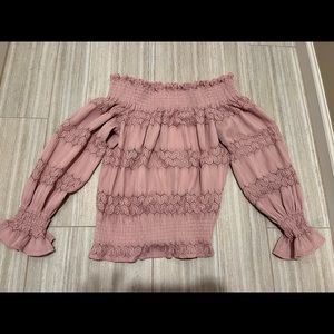 Amazon off the shoulder pink, eyelet top. Brand new , no tags